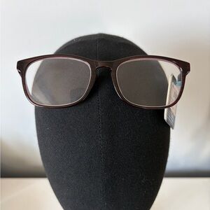 NWT FOSTER GRANT "Elana" Classic Rectangular Burgundy Reading Glasses +2.00